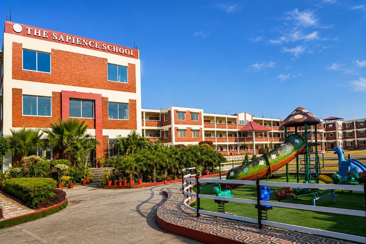 The Herbertpur campus building seen from the driveway